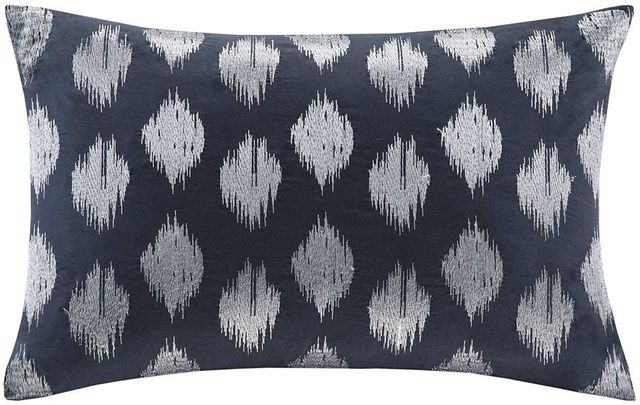 Olliix by INK+IVY Navy Nadia Dot Embroidered Oblong Pillow-0