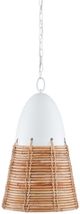 Currey & Company Arundo Gesso White/Natural Rattan Pendant Lighting-1