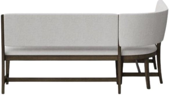 Bernards Dorval Gray/Walnut Curved Corner Bench-3