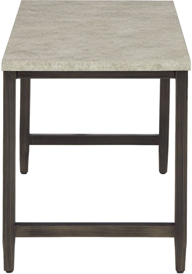 Signature Design by Ashley® Shybourne Gray Ottoman Coffee Table with Aged Bronze Base -2