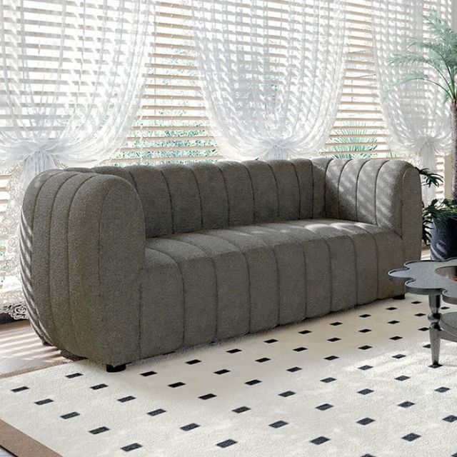 Furniture of America® Aversa Charcoal Gray Loveseat-1