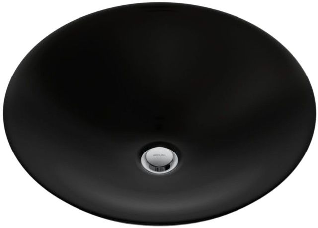 Kohler Carillon® Black 17.5" Round Drop-In Bathroom Sink, No Overflow-4