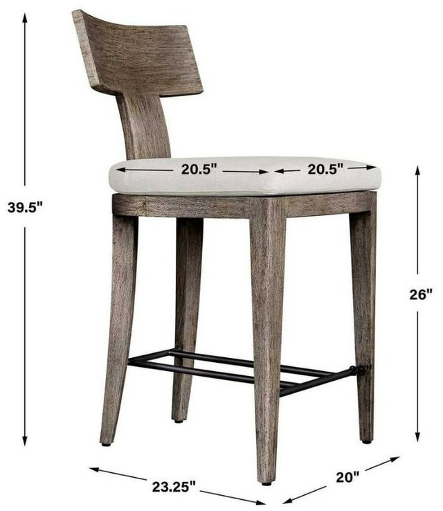 Uttermost® Cellini Weathered Gray Wooden Outdoor Counter Stool-1