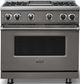 Viking® 7 Series 36" Damascus Gray Pro Style Natural Gas Range with 12" Reversible Griddle-2