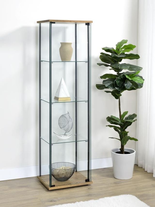 Coaster® Bellatrix Clear/Mango Display Cabinet-1