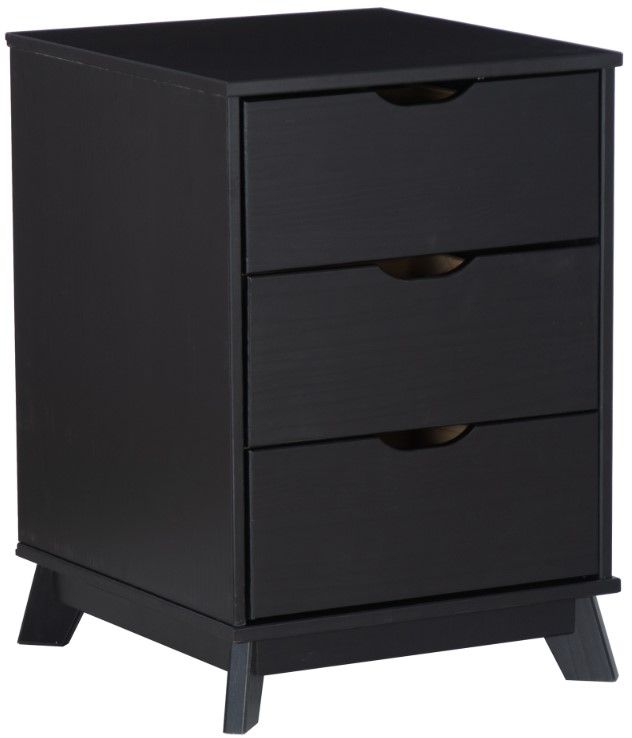 Powell® Portix Black 3-Drawer Nightstand-0