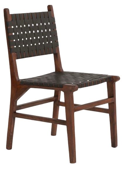 Home Trends & Design Palermo Black/Matte Brown Side Dining Chair-0