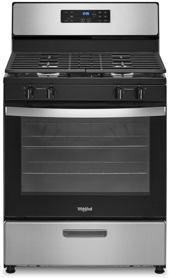 Whirlpool® 4 Piece Fingerprint Resistant Stainless Steel Gas Kitchen Package-3