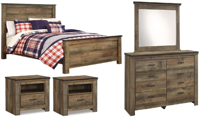 Signature Design by Ashley® Trinell 5-Piece Brown Full Panel Bed Set-0