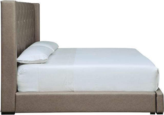 Signature Design by Ashley® Branzton Taupe Queen Upholstered Panel Storage Bed-4