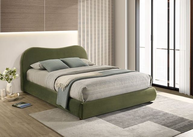 Furniture of America® Grimsby Olive Green Queen Panel Bed-0