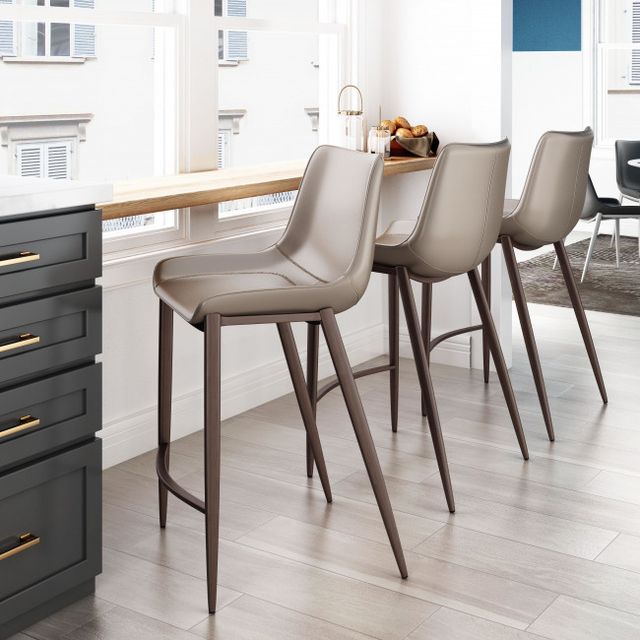 Zuo® Modern Magnus Gray/Silver Counter Chair-2