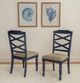 Powell® Trimble 2-Piece Beige/Navy Blue Dining Side Chair Set-1