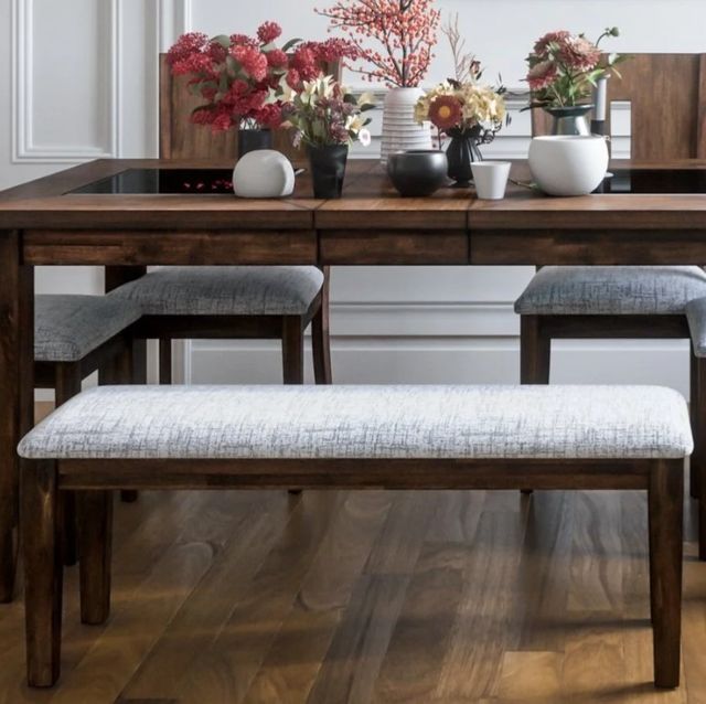 Jofran Inc. Urban Icon Gray/Merlot Upholstered Dining Bench-1