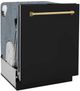 ZLINE Monument Autograph Edition 24" Black Matte 3rd Rack Tall Tub Top Control Built In Dishwasher with Polished Gold Handle-2