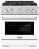 ZLINE Paramount 30" Satin Stainless Steel Pro Style Dual Fuel Range with White Matte Door-0