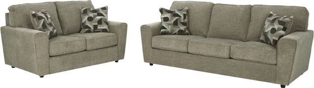 Signature Design by Ashley® Cascilla 2-Piece Pewter Sofa and Loveseat-0