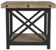 Flexsteel® Carpenter Light Brown Lamp Table with Black Metal Frames-3