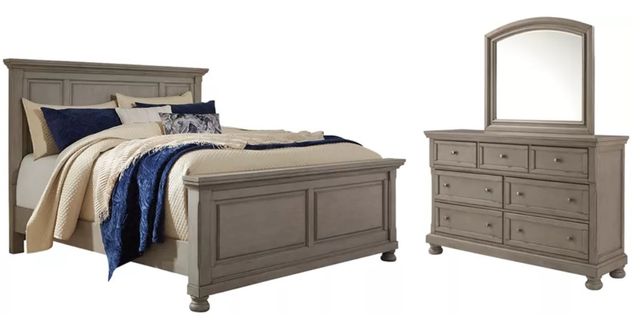 Signature Design by Ashley® Lettner 3-Piece Light Gray California King Panel Bed Set-0