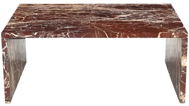 Moe's Home Collection Rosa Rosso Levanto Marble Coffee Table-1