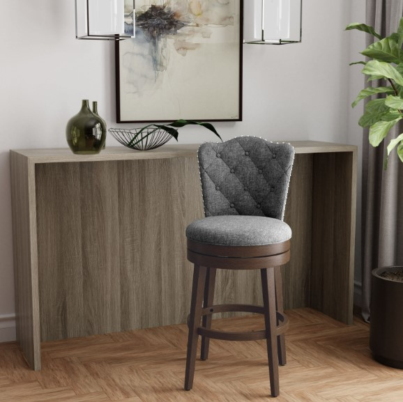 HH2 Home Edenwood Chocolate/Smoke Gray Swivel Bar Stool
