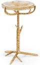 Chelsea House Twig Seeded Glass Top Side Table with Gold Base-0