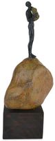 Currey & Company Man on Rock Bronze/Brown Medium Sculpture-2