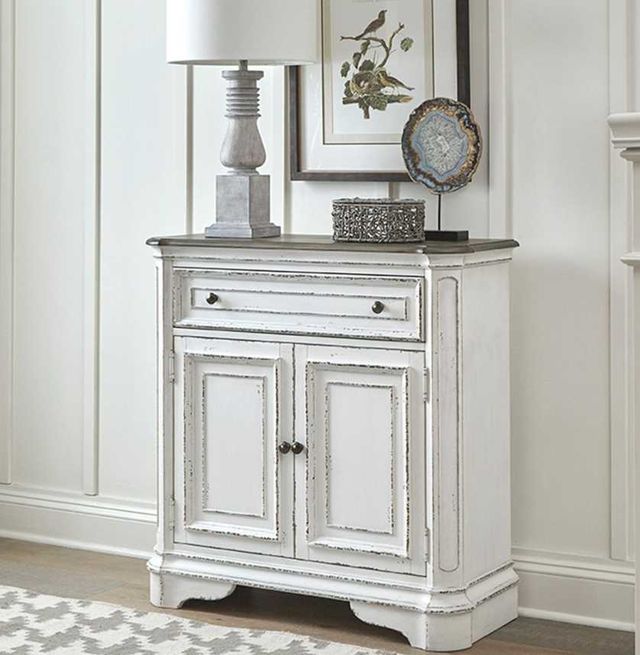 Liberty Furniture Magnolia Manor Antique White/Weathered Bark Accent Cabinet-1