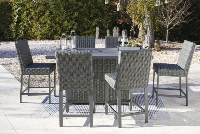 Signature Design by Ashley® Palazzo 7-Piece Gray Outdoor Dining Set-3