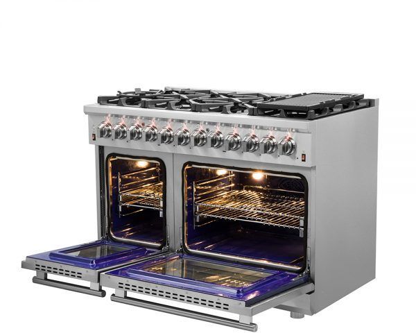 FORNO® Alta Qualita 48" Stainless Steel Pro Style Dual Fuel Range-2