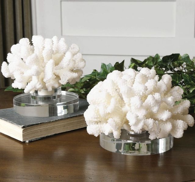 Uttermost® Hard 2-Piece Cream Coral Sculpture Set-2