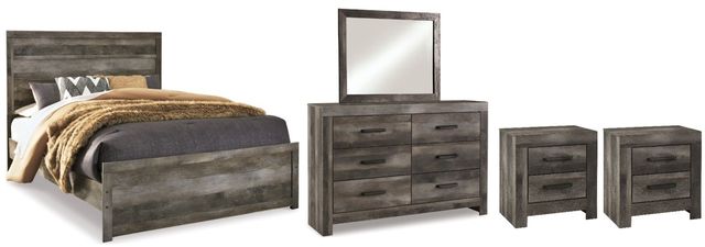 Signature Design by Ashley® Wynnlow 5-Piece Gray King Panel Bed Set-0