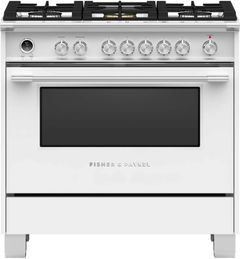 Fisher & Paykel 36" White Freestanding Dual Fuel Natural Gas Range