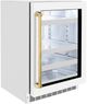 ZLINE Autograph Edition Touchstone 5.2 Cu. Ft. Stainless Steel Beverage Center with White Matte Glass Door and Polished Gold Handle-2