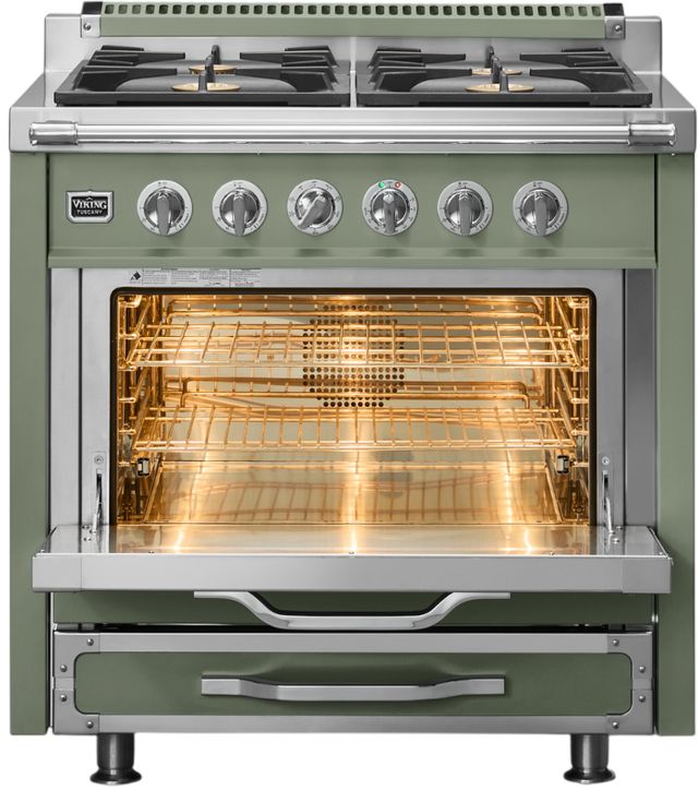 Viking® Tuscany 36" Eucalyptus Pro Style Dual Fuel Range-1