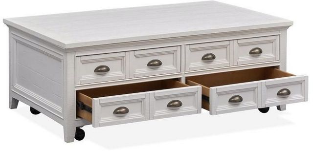 Magnussen Home® Heron Cove Chalk White Lift Top Storage Cocktail Table with Casters-3
