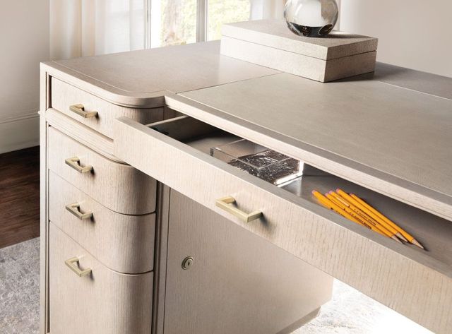 Hooker® Furniture Marlowe Polished Limestone Knee-Hole Desk-2