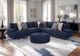Franklin™ Neptune Maples Denim Round Ottoman-1