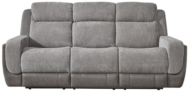 Corinthian Furniture Jenner Charcoal/Gray Power Reclining Sofa with Power Headrest and Dropdown-1