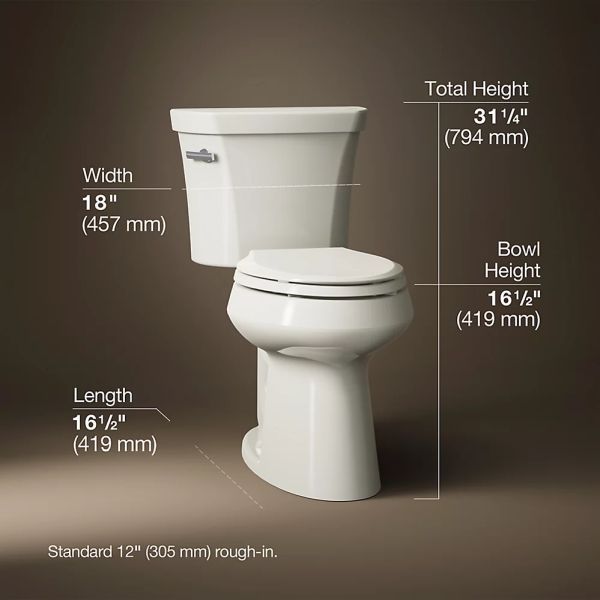 KOHLER® Highline® Biscuit 2-Piece 30" Elongated Toilet, 1.0 Gpf-4