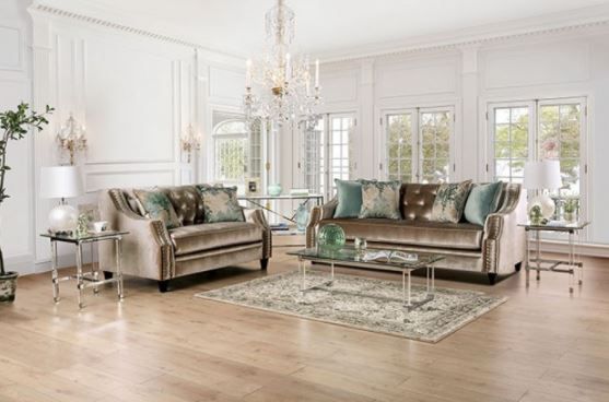 Furniture of America® Elicia Champagne Sofa-1