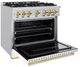 ZLINE Classic Series Autograph Edition 36" Stainless Steel Pro Style Dual Fuel Range with White Matte Door and Polished Gold Accents-4