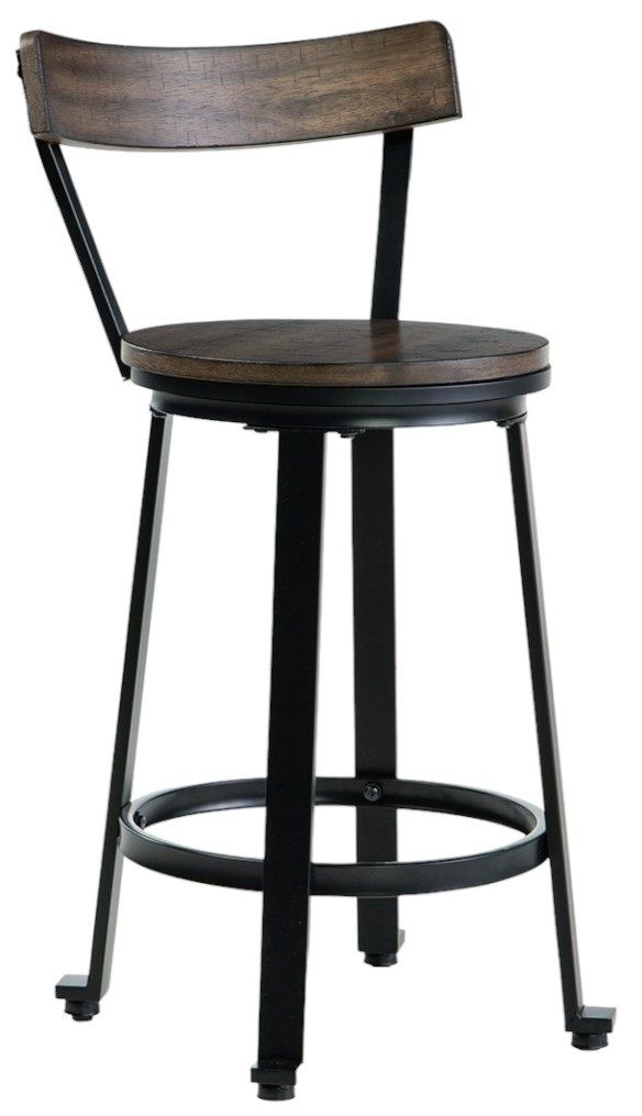 Signature Design by Ashley® Melenski 2-Piece Black/Grayish Brown Bar Stool Set-2