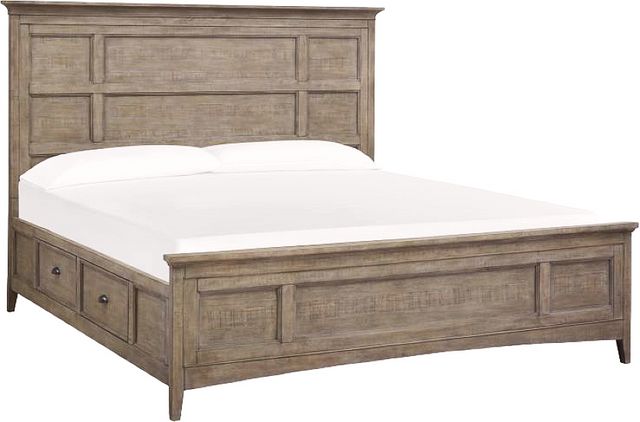Magnussen Home® Paxton Place Dovetail Grey Complete Queen Panel Bed with Storage Rails-0