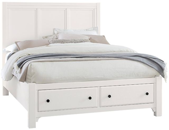 Vaughan-Bassett Cool Farmhouse Soft White King Panel Storage Bed-0