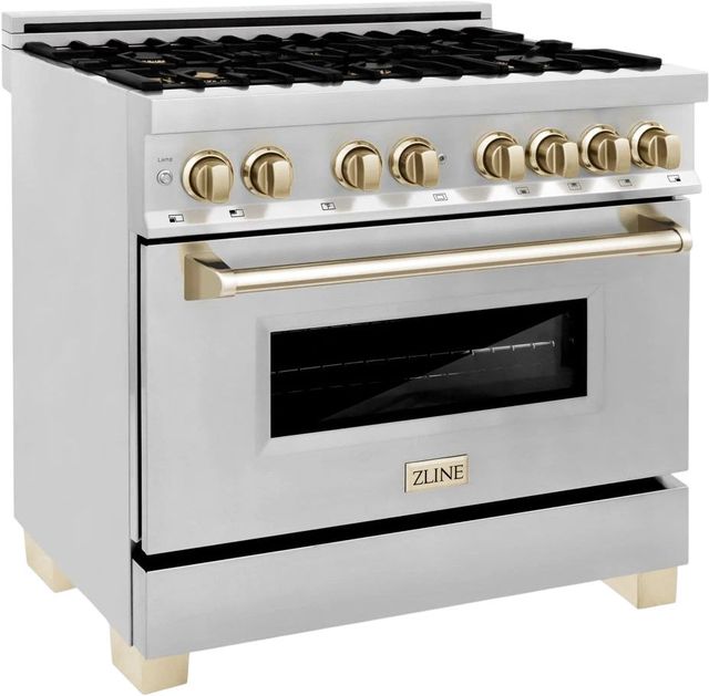 ZLINE Autograph Edition 36" Stainless Steel Pro Style Dual Fuel Range-2