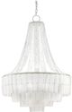 Currey & Company Vintner Blanc Contemporary Silver Leaf/Opaque White Chandelier-0