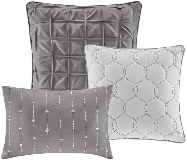 Olliix by Madison Park 7 Piece Grey Queen Walter Printed Seersucker Comforter Set-1