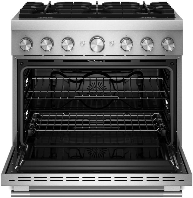 KitchenAid® 36" Stainless Steel 6 Burner Pro Style Dual Fuel Range with No Preheat Air Fry Mode-1