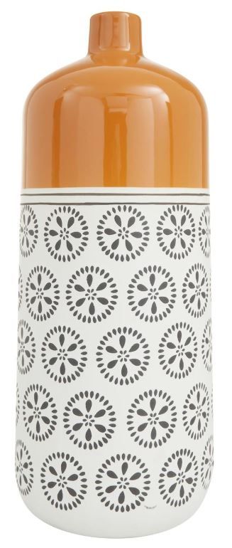 Deco Marche Orange/White Ceramic Vase-2